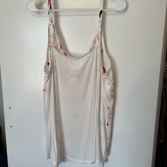 LANE Bryant 18/20 2x White and Red Flowy Cami Tank Top - Picture 10 of 12